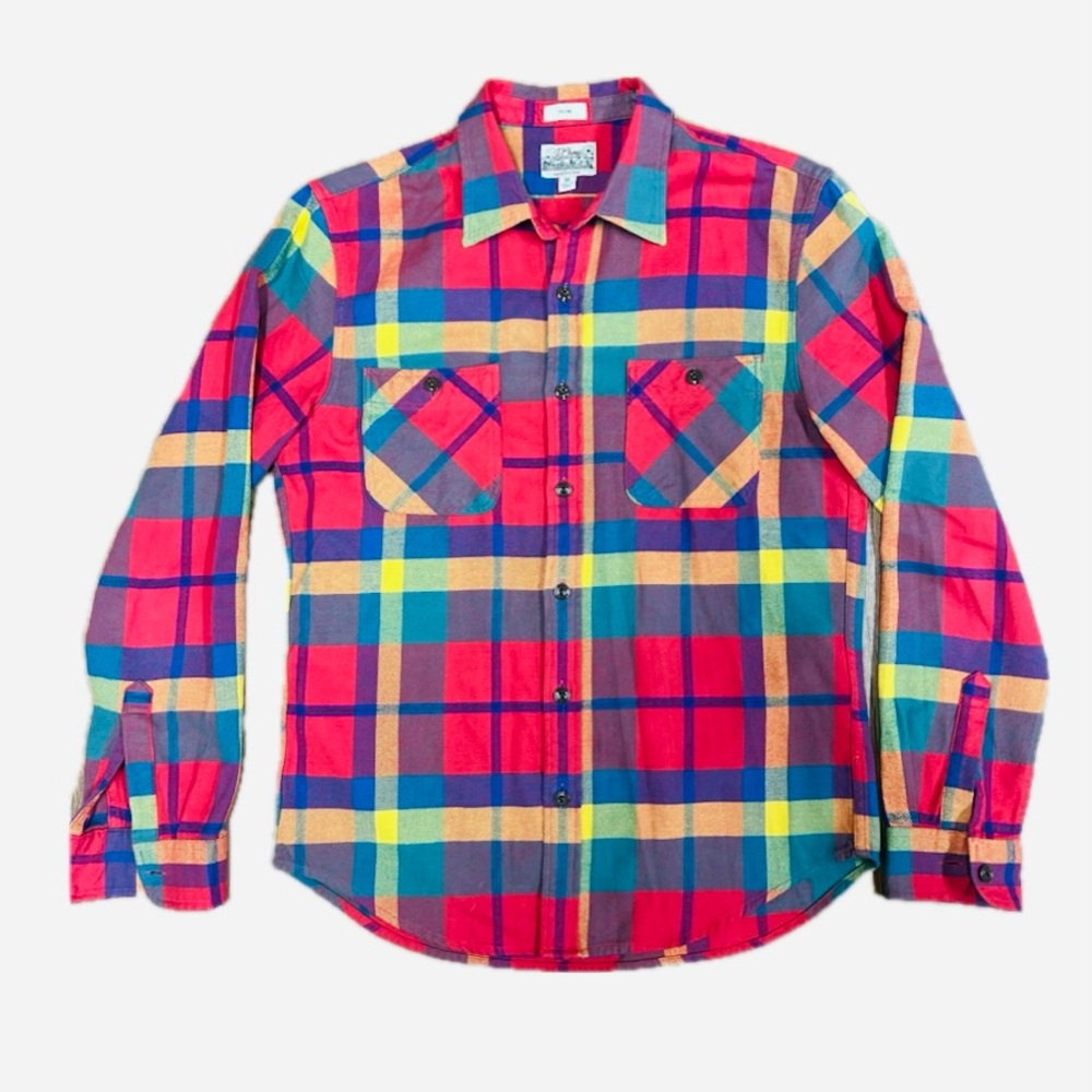 J.Crew Midweight Flannel Workshirt in a multi-color plaid pattern M - Picture 4 of 16
